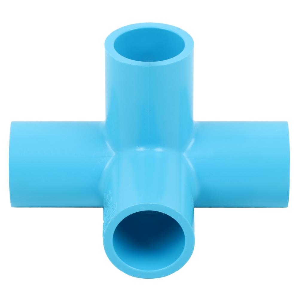 ข้อต่อสี่ทางตั้งฉาก PVC SCG 1/2 นิ้ว สีฟ้า