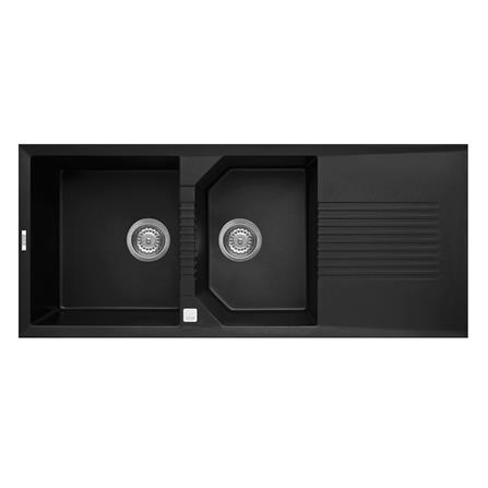 ซิงค์ฝัง 2หลุม 1ที่พัก AXIA ICONIC 11650 แกรนิต สีดำ_0