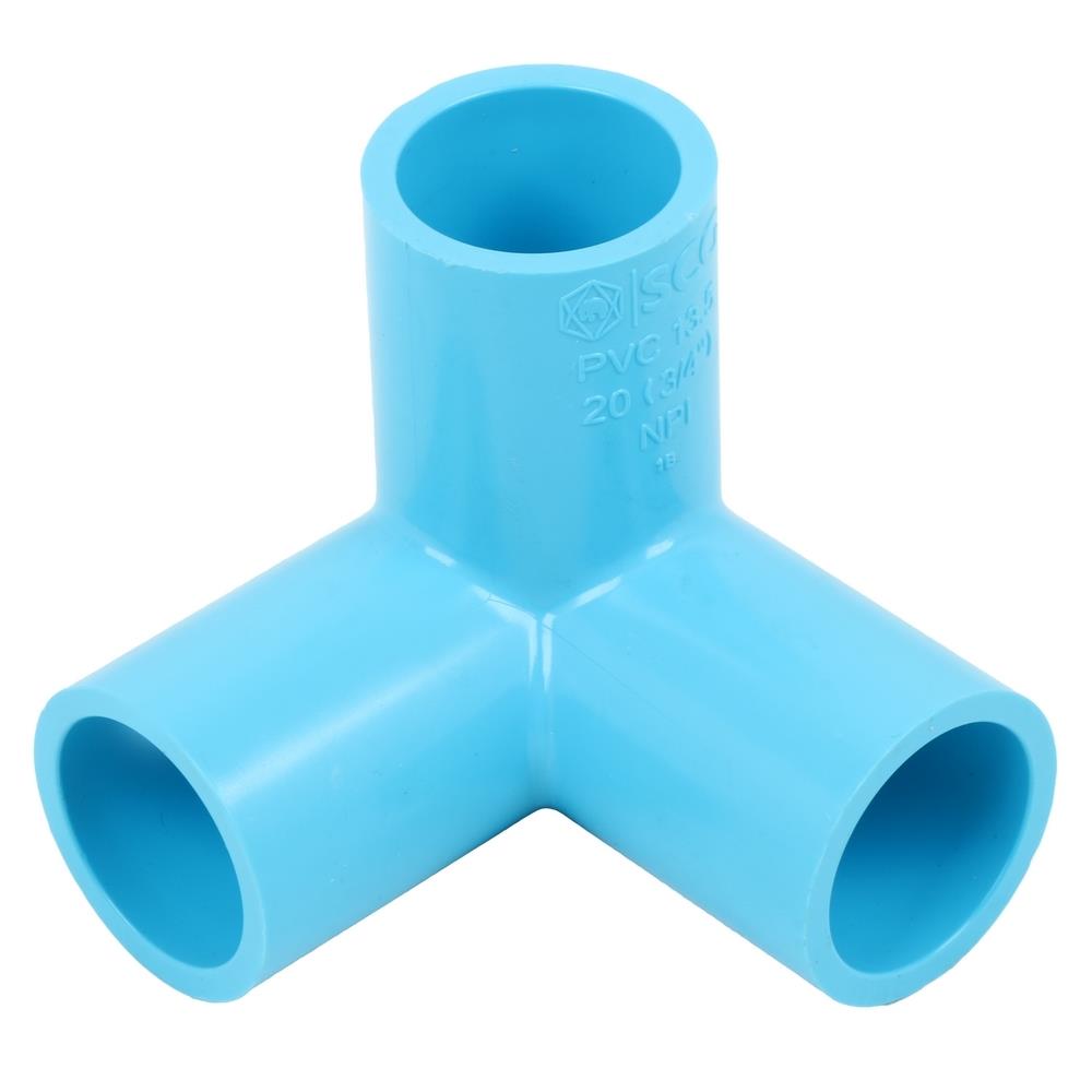 ข้อต่อสามทางตั้งฉาก PVC SCG 3/4 นิ้ว สีฟ้า