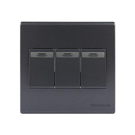 ชุดสวิตช์ 1 ทาง 3 ช่อง PANASONIC BSR 1331 MB สีดำ_0