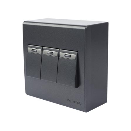 ชุดสวิตช์ 1 ทาง 3 ช่อง PANASONIC BSR 1331 MB สีดำ_1