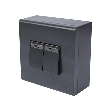 ชุดสวิตช์ 1 ทาง 2 ช่อง PANASONIC BSR 1231 MB สีดำ_1