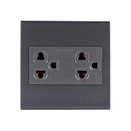 ชุดเต้ารับคู่ 3 ขา PANASONIC BSR1392MB สีดำ