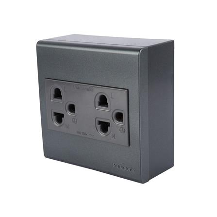 ชุดเต้ารับคู่ 3 ขา PANASONIC BSR1392MB สีดำ_1