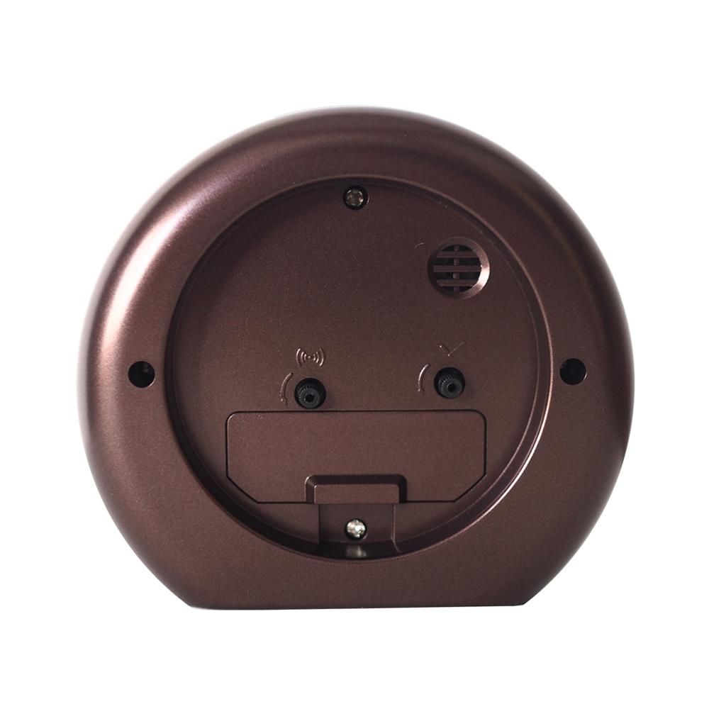 นาฬิกาปลุกพลาสติก 5X4.5นิ้ว TEP003DB สีน้ำตาลเข้ม DOGENI