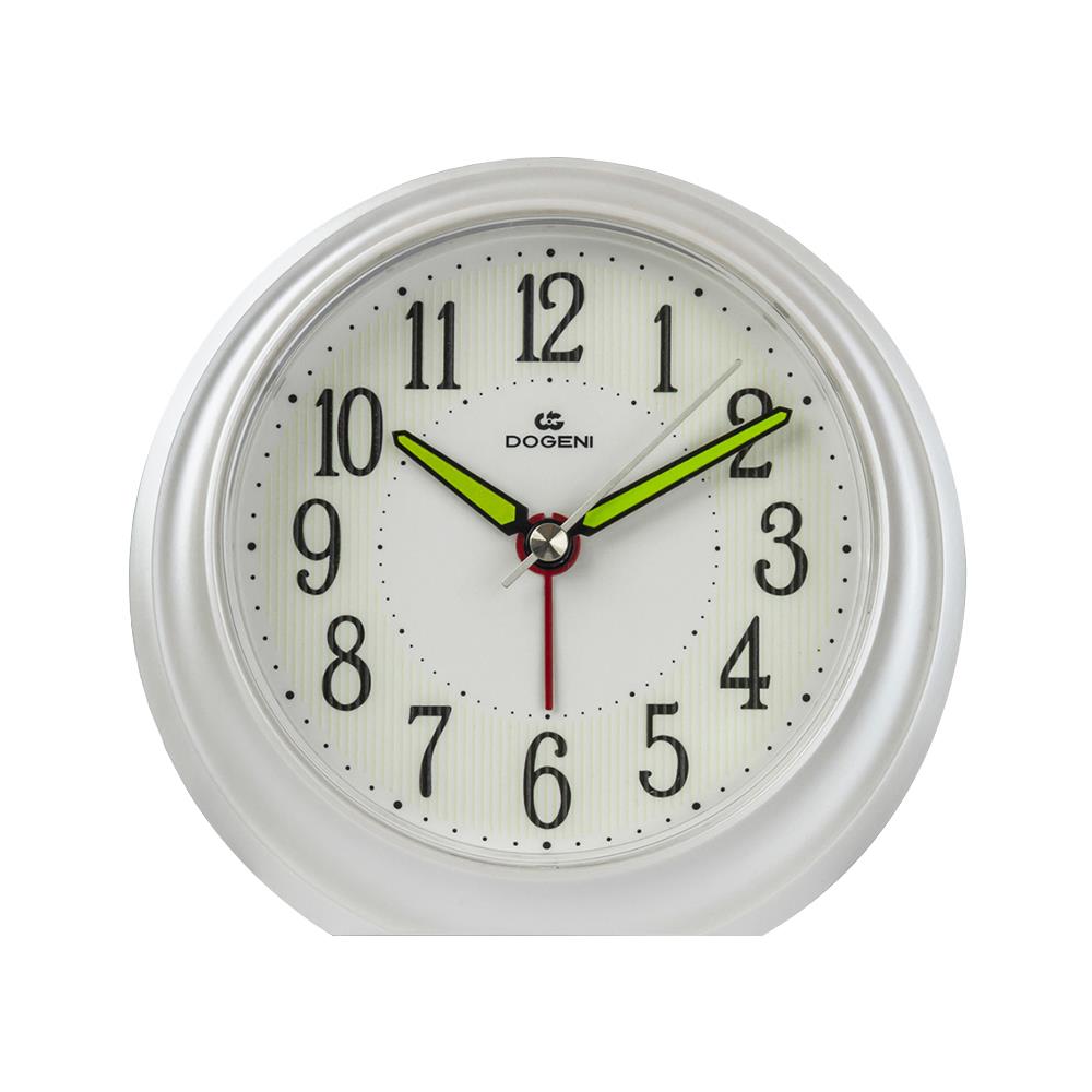 นาฬิกาปลุกพลาสติก 5X4.5นิ้ว TEP003WT สีขาว DOGENI