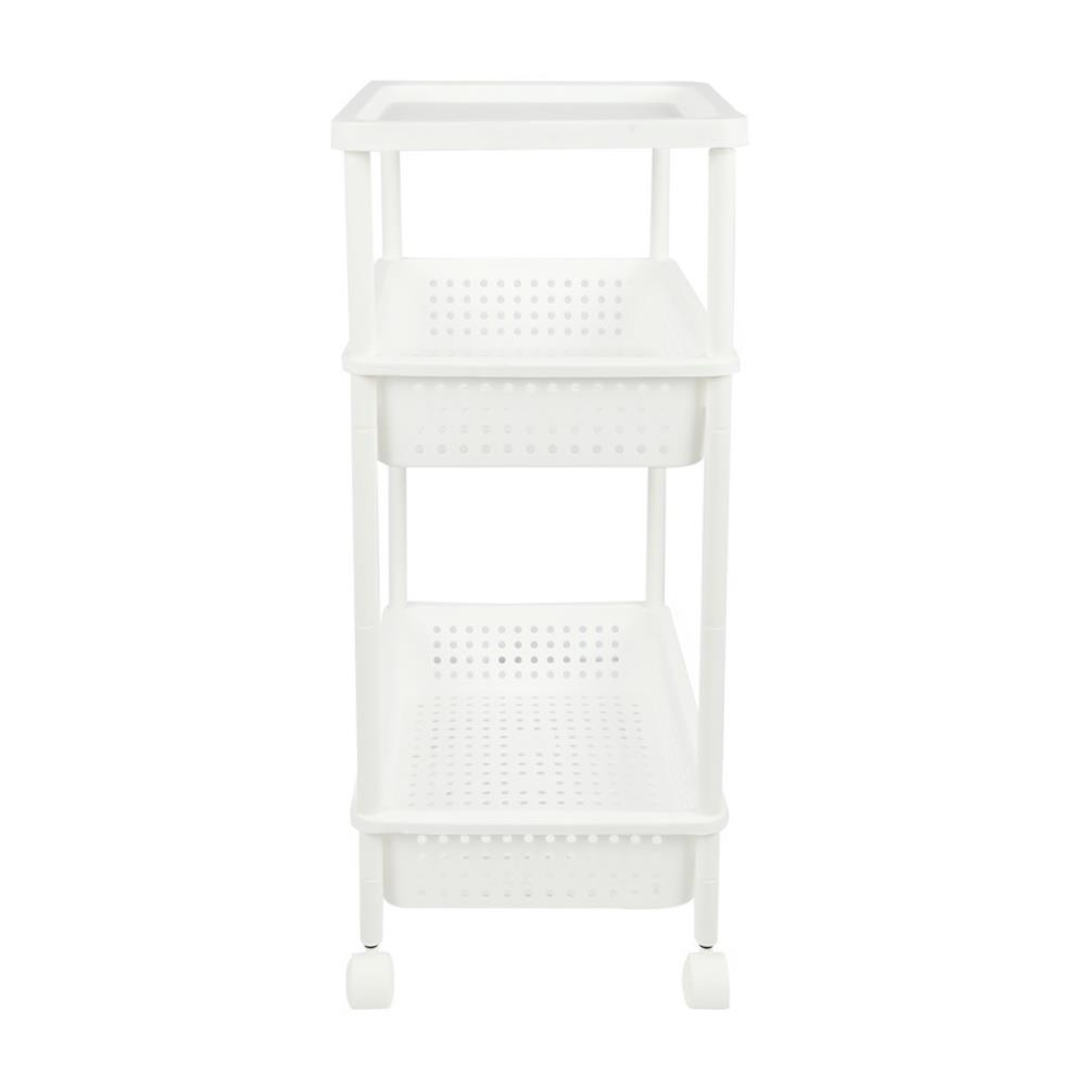 ชั้นวางของ 3 ชั้น มีล้อ KEYWAY AH-83 32.5x48x78.1 ซม. สีขาว