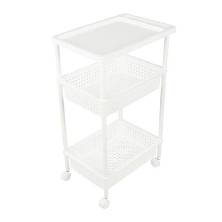 ชั้นวางของ 3 ชั้น มีล้อ KEYWAY AH-83 32.5x48x78.1 ซม. สีขาว_0