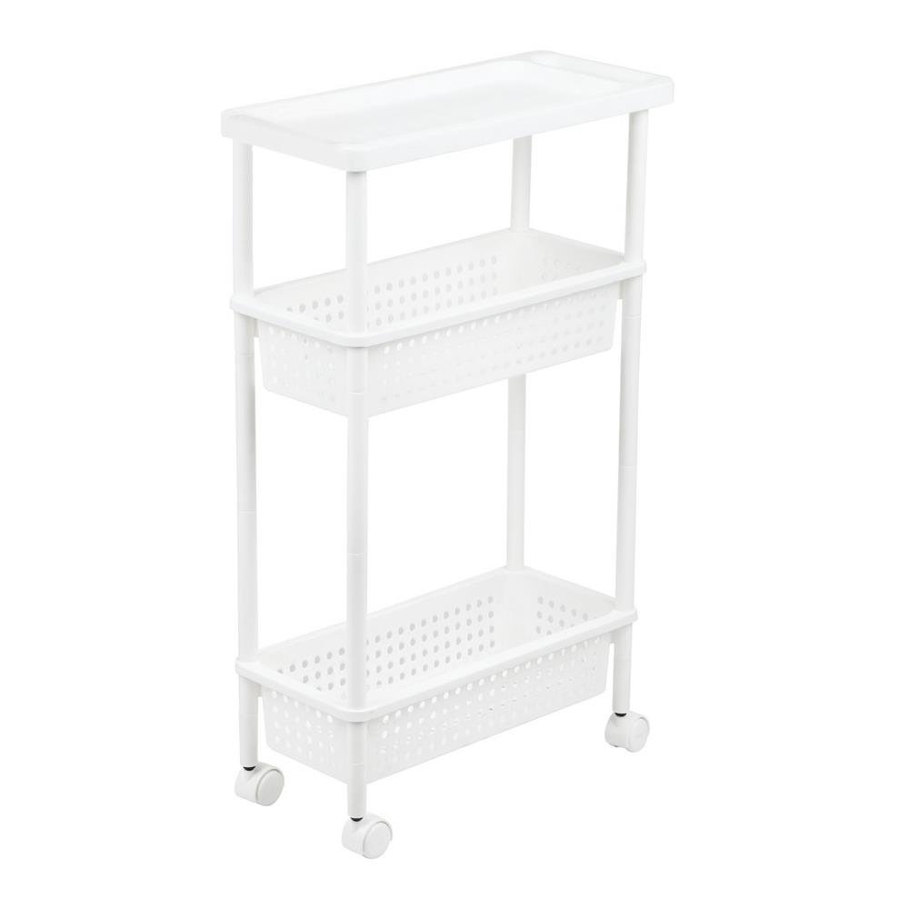 ชั้นวางของ 3 ชั้น มีล้อ KEYWAY AH-53 21.5x48x78.1 ซม. สีขาว