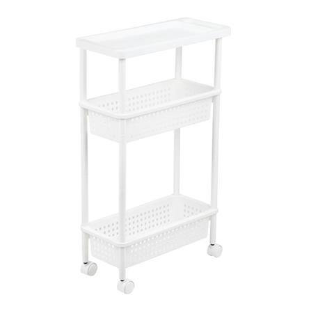 ชั้นวางของ 3 ชั้น มีล้อ KEYWAY AH-53 21.5x48x78.1 ซม. สีขาว