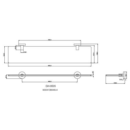 หิ้งกระจก WS GH-9505 สเตนเลส_1