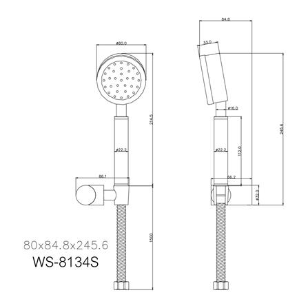 ชุดฝักบัวสายอ่อน 1 ระดับ WS WS-8134S สเตนเลส_5