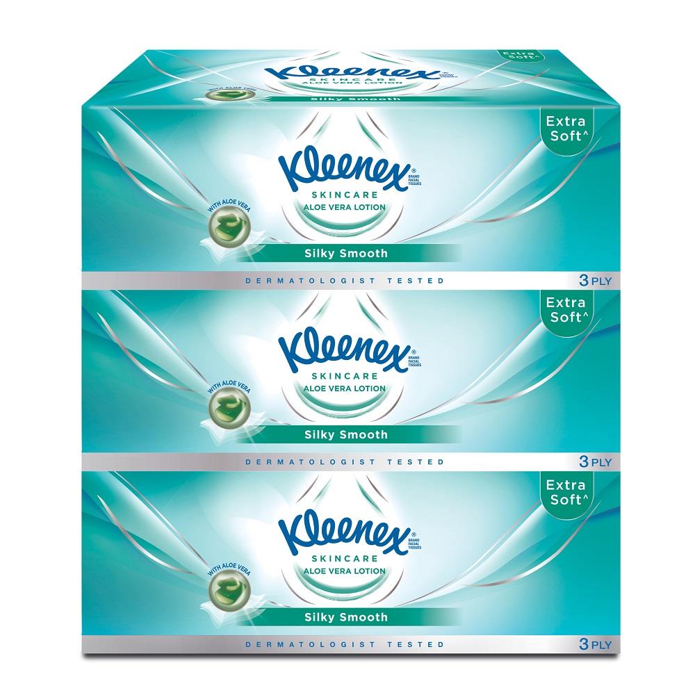 กระดาษเช็ดหน้า KLEENEX SIKY SMOOTH 80 แผ่น แพ็ค3