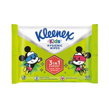 ผ้าเช็ดทำความสะอาด KLEENEX ANTI BAC แพ็ค 50 แผ่น