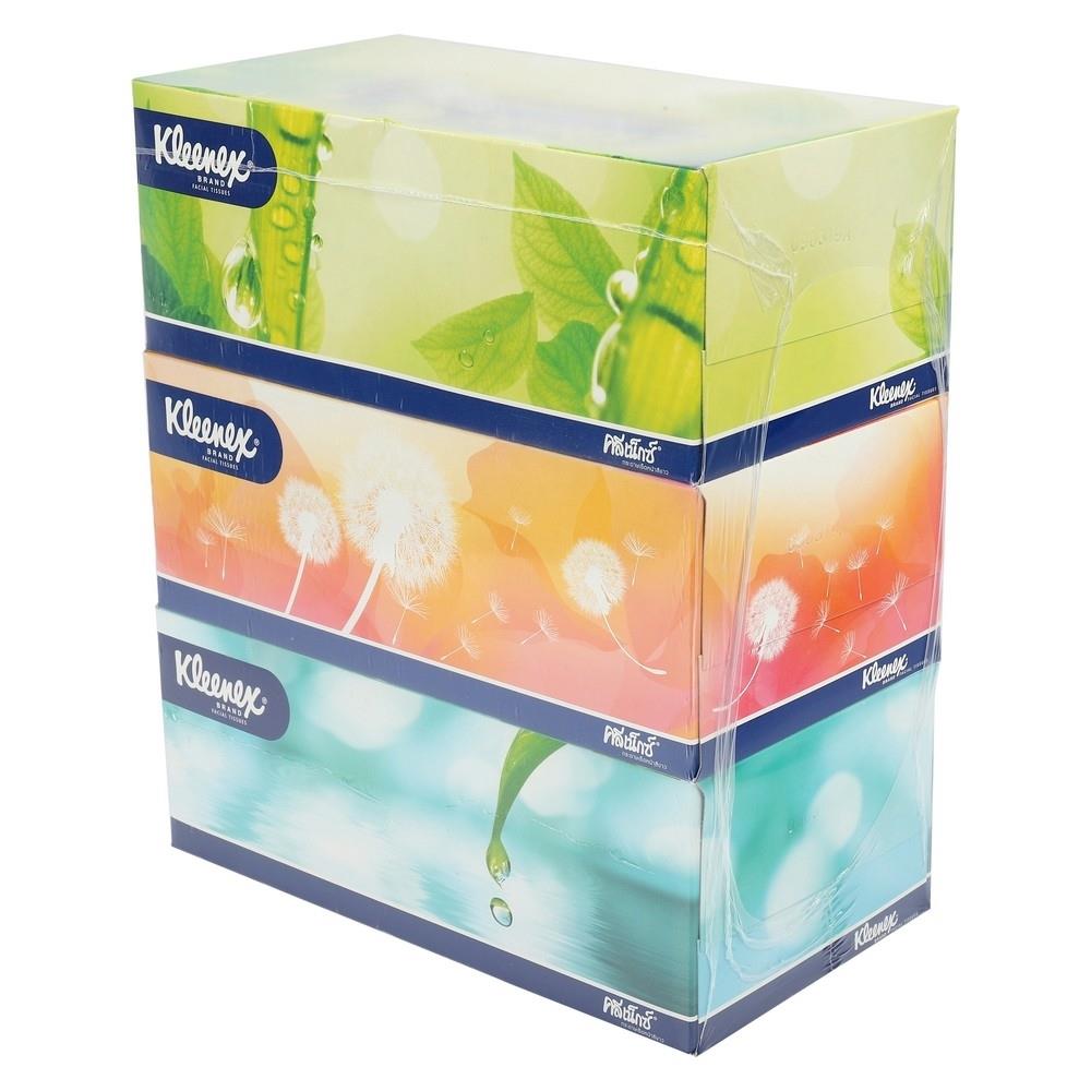 กระดาษเช็ดหน้า KLEENEX NATURAL 135 แผ่น แพ็ค3