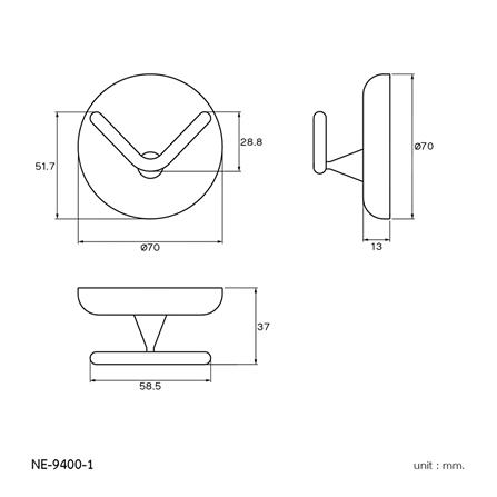 ขอแขวนผ้า WS NE-9400-1 สเตนเลส_1