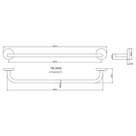 ราวแขวนผ้า NE-9404 สเตนเลส_1