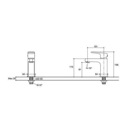 ก๊อกอ่างล้างหน้า ENGLEFIELD K-76889X-4CD-CP_1