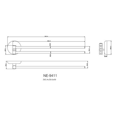 ราวแขวนผ้า NE-9411 สเตนเลส_2