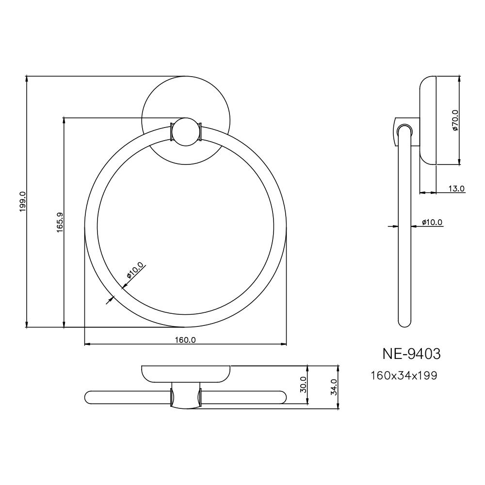ห่วงแขวนผ้า WS NE-9403 สเตนเลส