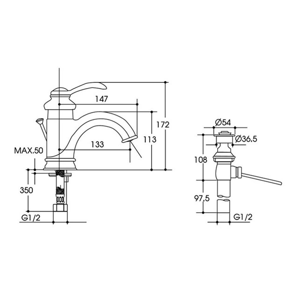 ก๊อกอ่างล้างหน้าผสม KOHLER FAIRFAX K-8657T-B-CP สีโครม