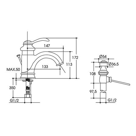 ก๊อกอ่างล้างหน้าผสม KOHLER FAIRFAX K-8657T-B-CP สีโครม_1
