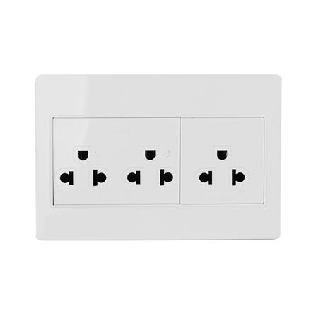 ชุดเต้ารับ 3 ขา 3 ช่อง HACO M4N-E30 สีขาว