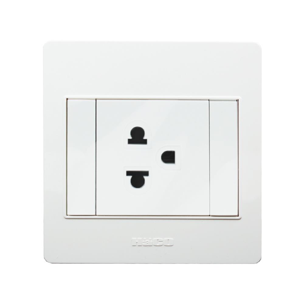 ชุดเต้ารับเดี่ยว 3 ขา 1 ช่อง HACO M3N-E10 สีขาว