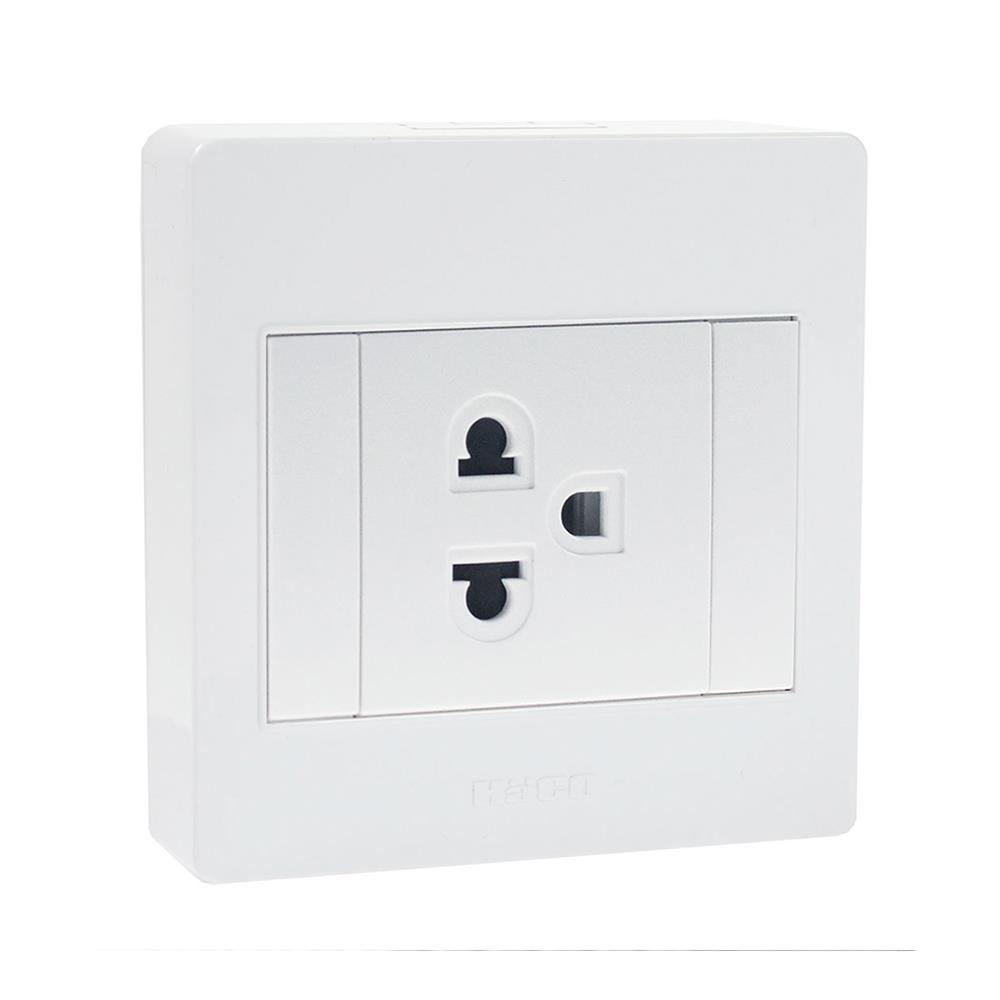 ชุดเต้ารับเดี่ยว 3 ขา 1 ช่อง HACO M3N-E10 สีขาว