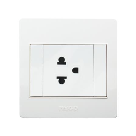 ชุดเต้ารับเดี่ยว 3 ขา 1 ช่อง HACO M3N-E10 สีขาว_0