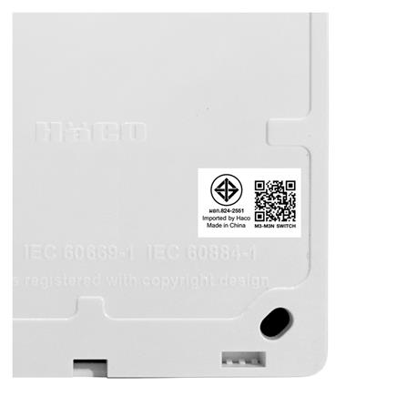 ชุดสวิตช์ 2 ทาง 1 ช่อง HACO M3N-S12 สีขาว_4
