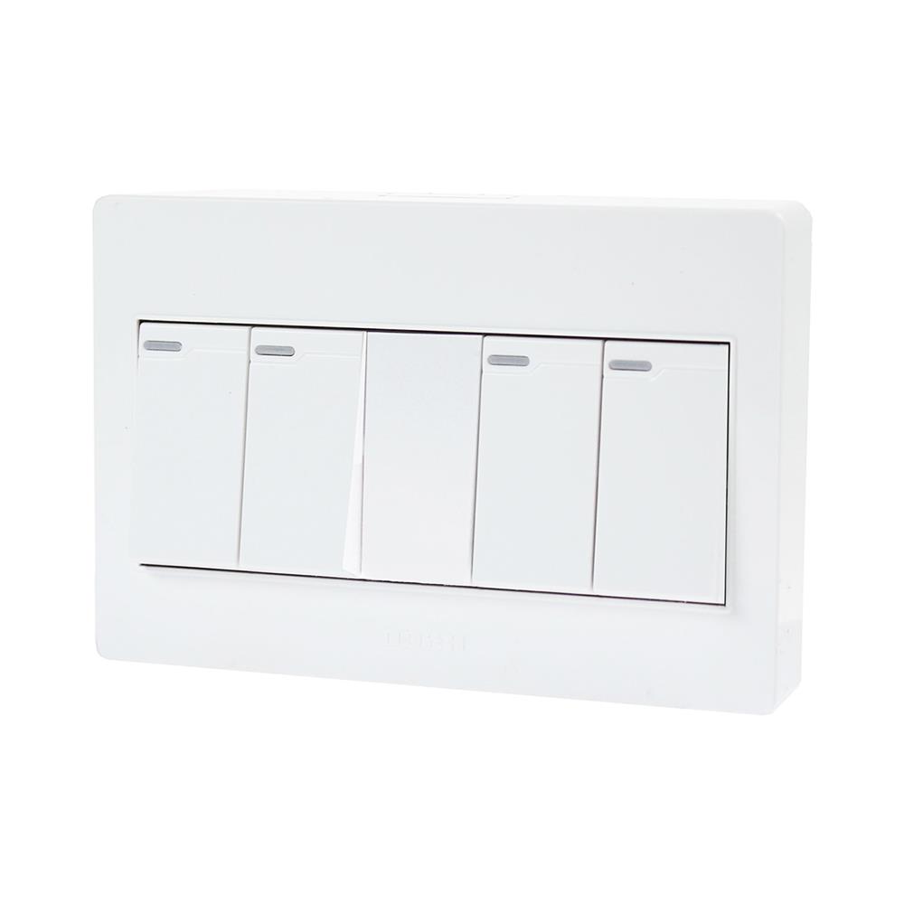 ชุดสวิตช์ 1 ทาง 4 ช่อง HACO M4N-S41 สีขาว
