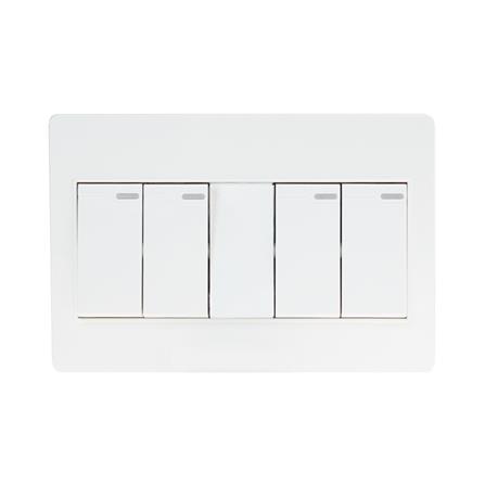 ชุดสวิตช์ 1 ทาง 4 ช่อง HACO M4N-S41 สีขาว_0