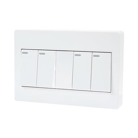 ชุดสวิตช์ 1 ทาง 4 ช่อง HACO M4N-S41 สีขาว_1