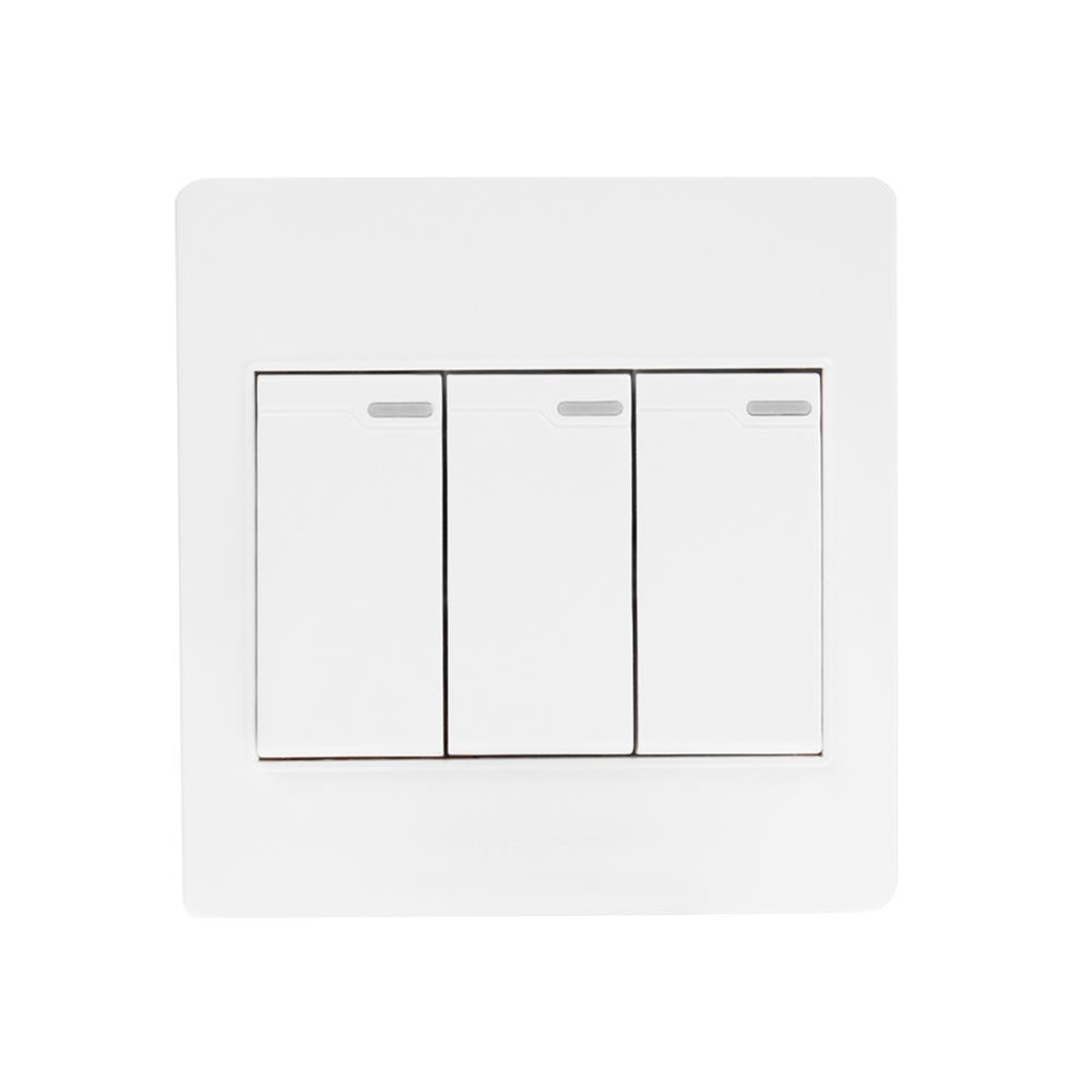 ชุดสวิตช์ 1 ทาง 3 ช่อง HACO M3N-S31 สีขาว_1