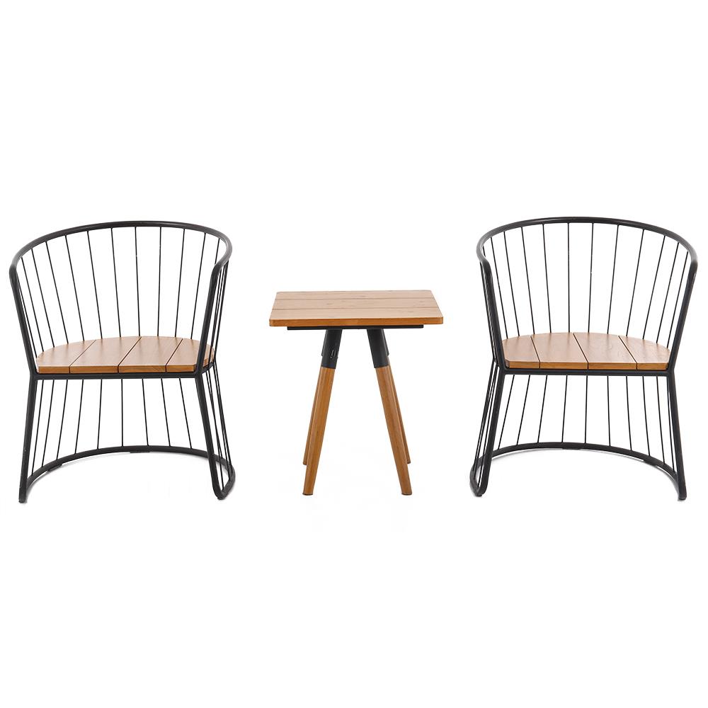 ชุดสนามไม้สัก 2 ที่นั่ง SPRING DOUBLE BASKET สีไม้ธรรมชาติ