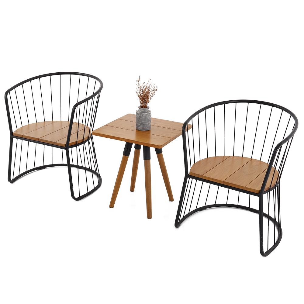 ชุดสนามไม้สัก 2 ที่นั่ง SPRING DOUBLE BASKET สีไม้ธรรมชาติ