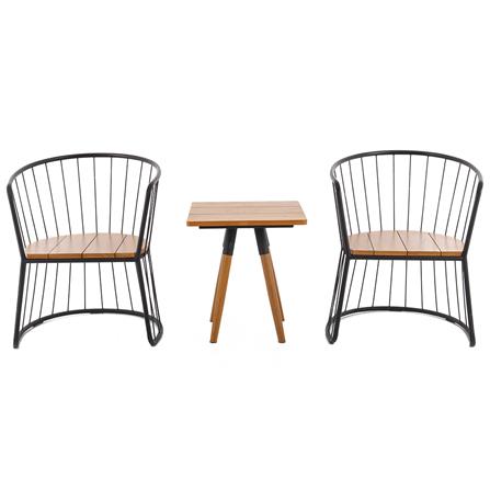 ชุดสนามไม้สัก 2 ที่นั่ง SPRING DOUBLE BASKET สีไม้ธรรมชาติ