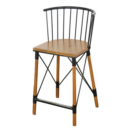 ชุดบาร์ไม้สัก 2 ที่นั่ง SPRING ROUND LEG สีไม้ธรรมชาติ_2