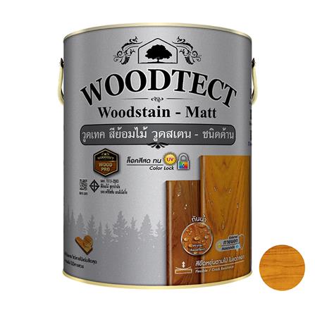 สีย้อมไม้ ชนิดด้าน WOODTECT WOODSTAIN WM601 สีไม้สัก 1 แกลลอน