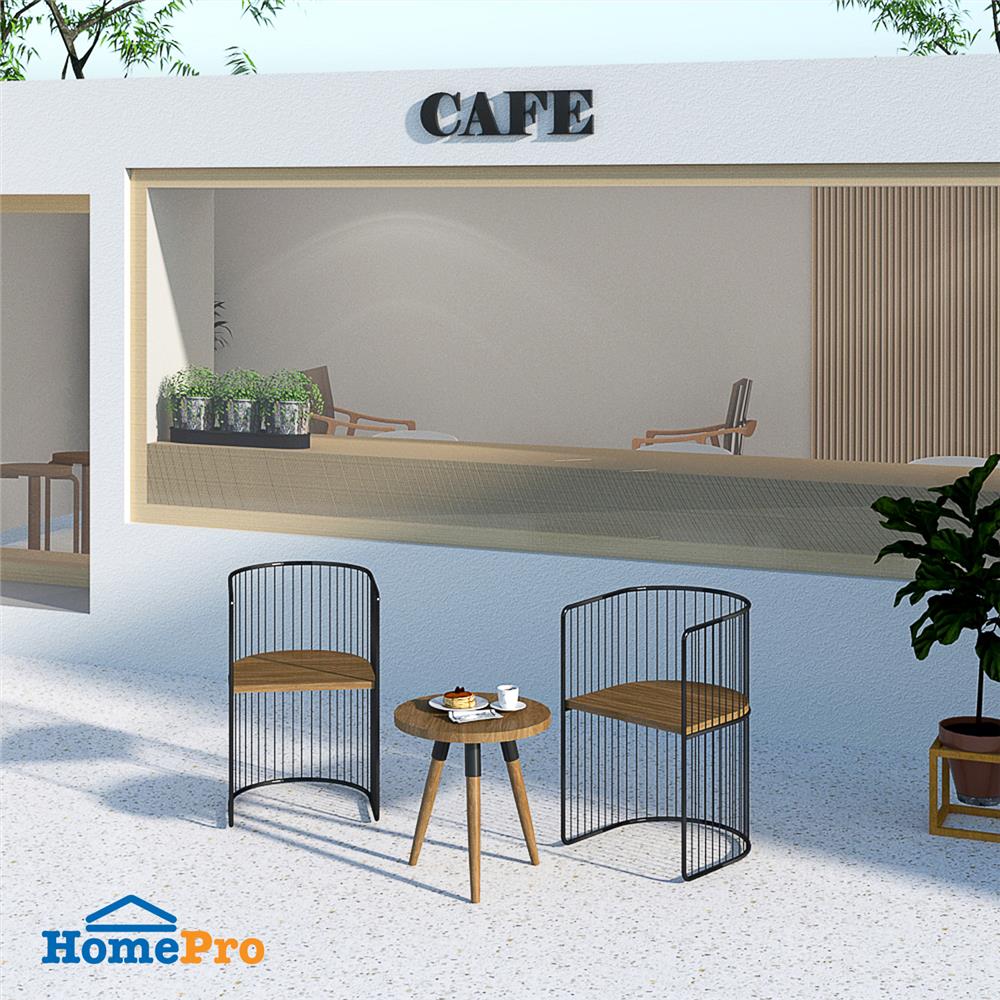 ชุดสนามไม้สัก 2 ที่นั่ง SPRING CURVE BASKET สีไม้ธรรมชาติ