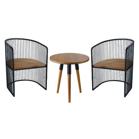 ชุดสนามไม้สัก 2 ที่นั่ง SPRING CURVE BASKET สีไม้ธรรมชาติ