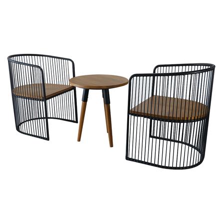 ชุดสนามไม้สัก 2 ที่นั่ง SPRING CURVE BASKET สีไม้ธรรมชาติ_2