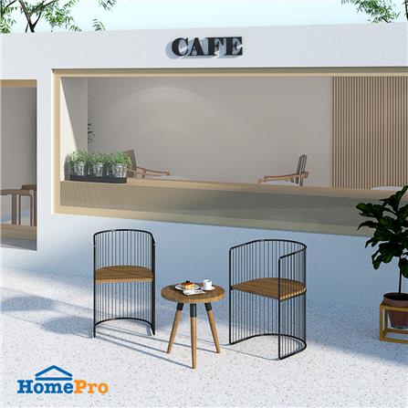 ชุดสนามไม้สัก 2 ที่นั่ง SPRING CURVE BASKET สีไม้ธรรมชาติ_4