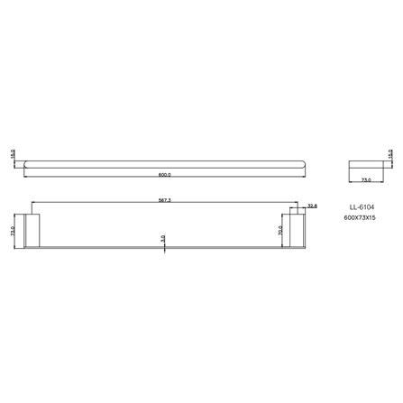 ราวแขวนผ้า WS LL-6104 60 ซม. สเตนเลส_2