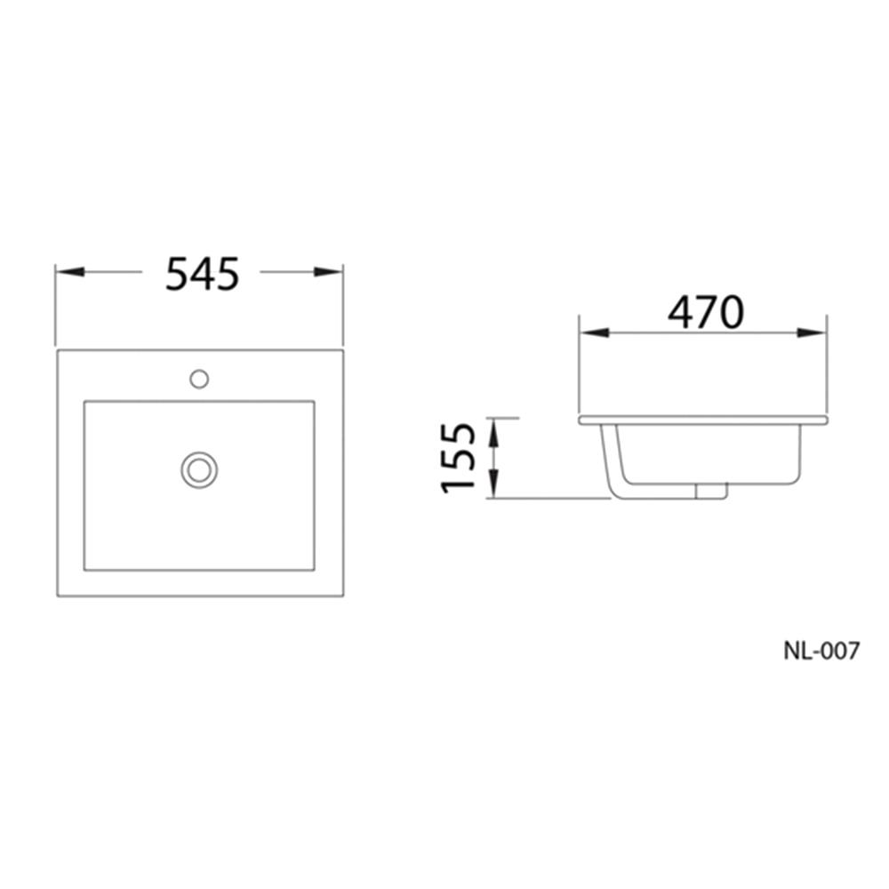 อ่างล้างหน้าฝังบน NASCO NL-007-WA สีขาว