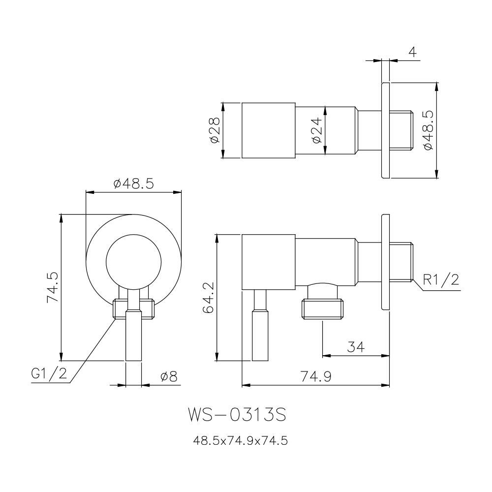 วาล์วฝักบัว WS-0313S