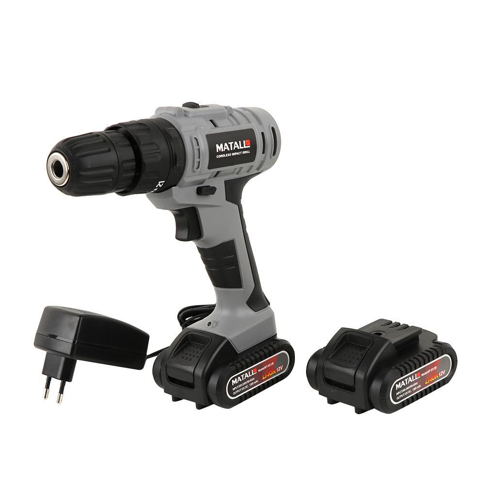 ชุดสว่านกระแทกไร้สาย (พร้อมแบตเตอรี่) MATALL MT-0512B 12 โวลต์