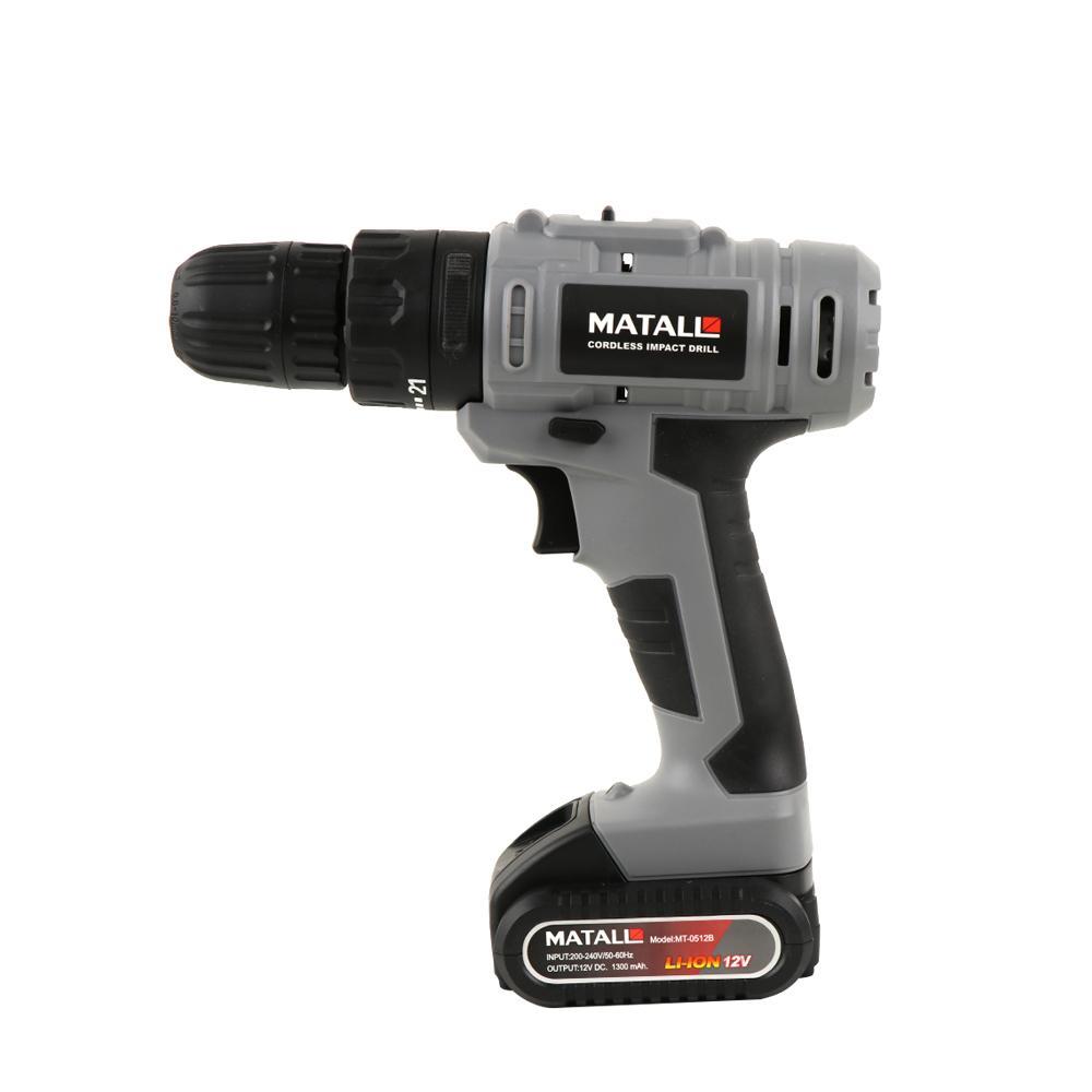 ชุดสว่านกระแทกไร้สาย (พร้อมแบตเตอรี่) MATALL MT-0512B 12 โวลต์