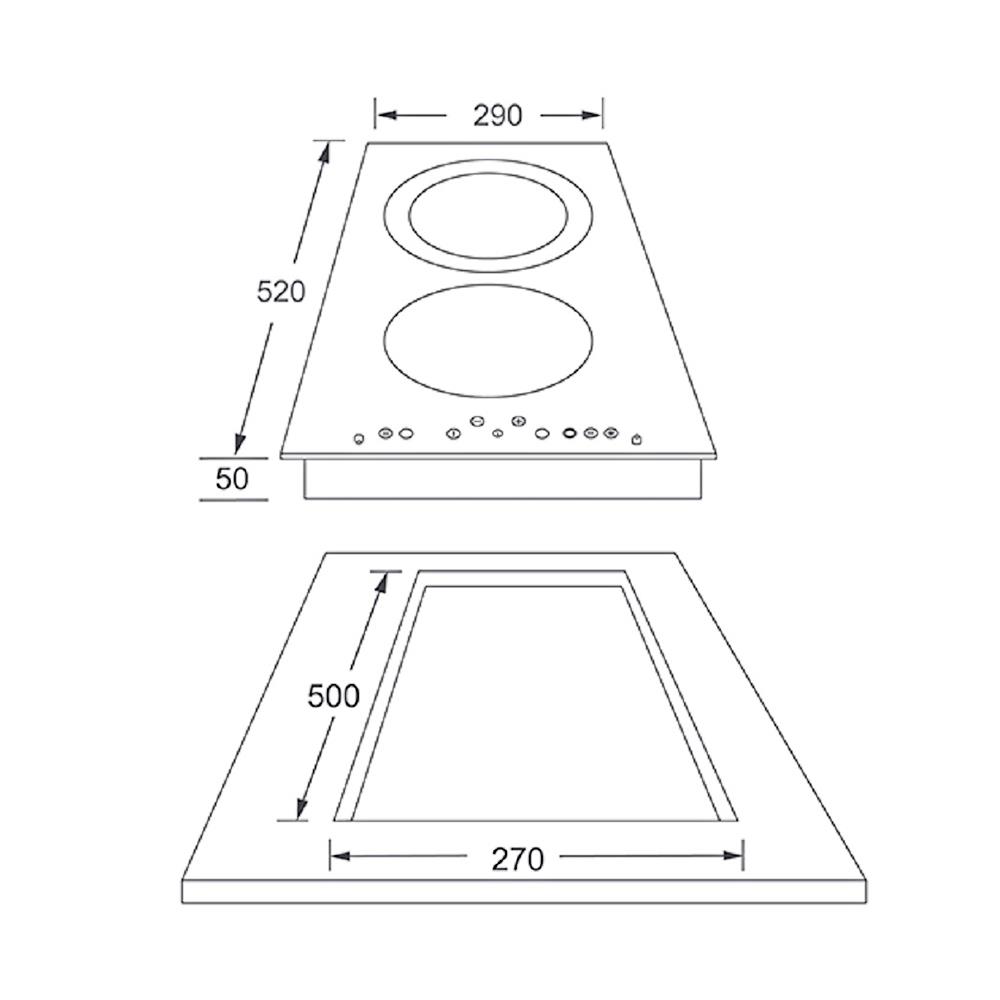 เตาฝัง+เครื่องดูดควัน TECNOPLUS VT302DGb+HD6048MN